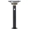 Image de Borne extérieure - BRILLIANT - GARVINA - LED et solaire - Détecteur de mouvement - Acier inoxydable et plastique - 4 W - Noir