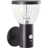 Image de Applique extérieure - BRILLIANT - TULIP - LED et solaire - Détecteur de mouvement - Acier inoxydable et plastique - 4 W - Noir