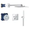 Image de Colonne de douche encastrée thermostatique GROHE Grotherm SmartControl Douchette Euphoria Cube chromé