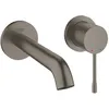 Image de Robinet lavabo mural - GROHE - Essence - Taille M - Graphite brossé - 2 trous