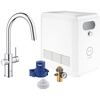 Image de GROHE mitigeur monocommande à "C" BLUE HOME avec système pour 3 types d'eau 31325002 (chromé avec mousseur extractible - acier chromé)