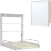 Image de ROBA Table à Langer Murale Pliante avec Matelas à Langer et Étagères Intégrées - Facile à Installer - Bois Blanc