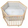 Image de Parc bébé hexagonal - incl. Tapis de parc liebhabear - bois naturel 0232S105