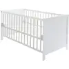 Image de Lit bébé évolutif 70 x 140 - réglable en hauteur - 3 barreaux amovibles - bois blanc roba 0191W