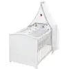 Image de Lit bébé évolutif 70 x 140 avec literie complète - blanc - motif hibou roba Adam & Eule