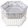 Image de ROBA Parc Bébé Hexagonal   Incl. Tapis De Parc "Adam et Eule"   Bois Blanc