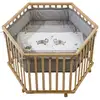 Image de Parc bébé hexagonal - incl. Tapis de parc - bois naturel roba Jumbo Twins