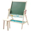 Image de Tableau et Tabouret en Bois pour Enfant - ROBA - Double Face - Naturel