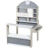 Image de Marchande Enfant en Bois avec Comptoir Latéral - ROBA - Gris et Blanc