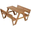 Image de ROBA Table Pique-Nique Enfants Outdoor + en Bois Massif - avec Dossiers - Table dExtérieur 4 Places - Teck