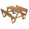 Image de Dinette d'extérieur - 2 bancs + 1 table - en bois massif roba Outdoor +