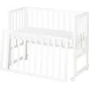 Image de ROBA Berceau Cododo 3en1 Réglable safe asleep® 90 x 45 cm + Matelas + Barrière et 4 Roulettes avec Freins - Bois Laqué Blanc