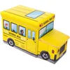 Image de Coffre à jouets - BIECO - Bus Jaune - Rangement Autonome - Banc