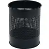 Image de Corbeille à papier durable 15l en métal époxy noir avec grille perforée pi#88210