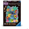Image de Puzzle en bois - RAVENSBURGER - Forme Stitch 150 pièces - 20 x 27 cm - 15 figurines incluses - Thème Disney