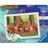 Image de Peinture Par Numero Enfant Des 7 Ans - Creart Kids - 13x18cm - Ecureuils En Forêt