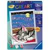 Image de Ravensburger   CreArt Kids 18x24cm   Numéro dArt   Chat rêve   Kit de peinture par numéros   Dès 7 ans   12023227