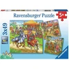 Image de Puzzle 3x49 Pcs Chevaliers Du Moyen Age