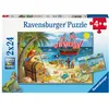 Image de Ravensburger - Puzzle Enfant - Lot de 2 puzzles 24 pièces - Pirates et sirènes -dès 4 ans - 2 posters à taille réelle - 05676