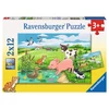 Image de Ravensburger Puzzle Jeunes Animaux Campagne 2x12 Pièces Puzzle Enfant