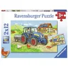 Image de Puzzles 2x12 Pieces - Chantier Et Ferme - Lot De Puzzles Enfant - Des 3 Ans