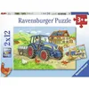 Image de Puzzles enfant 2x12 pièces Chantier et Ferme Ravensburger