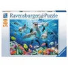 Image de Puzzle Ravensburger 500 Pièces Dauphins Sur Le Récif De Corail Multicolor Carton