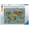 Image de Puzzle 500 P - Mappemonde De Papillons