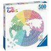 Image de Puzzle rond 500 pièces Mandala Circle of Colors Abstrait Adulte Ravensburger