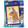 Image de CreArt Kids 18x24cm Cheval fleuri Kit de peinture par numéros Numéro dArt Dès 7 ans 25906 Ravensburger