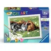 Image de Peinture Par Numéro Ravensburger Creart Kids 13x18 Cm Duo Chat Et Chien Multicolor Plastique