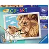 Image de Peinture Par Numero Enfant Des 7 Ans - Creart Kids - 18x24 Cm - Lion Et Son Bebe