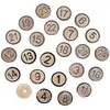 Image de 24 Chiffres Adhésifs En Bois Mdf Calendrier De L'avent Ø 3,5 Cm - Argenté
