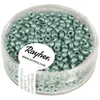Image de Metallic - rocailles dépolies turquoise 26 mm ø boîte 17 g