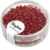 Image de Rocailles26 mm av. garniture dargent boîte 16 g rouge