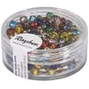 Image de Rocailles avec garniture dargent 4 mm assorties pas lavable boîte 17 g