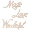 Image de Décoration à suspendre pour les fêtes - Rayher - Ecritures en boisMagic-Love-Wonderful - lot de 3