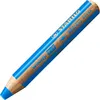 Image de Crayon 3 en 1 - STABILO - Woody - Cyan - Aquarellable - Craie grasse - 10 mm