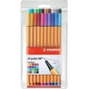 Image de Stylos-feutres - STABILO - Point 88 - Pochette de 20 - Pointe fine 0 4mm - Mixte