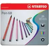 Image de Stabilo Boîte Métal Lot De 20 Feutre De Dessin Pen 68 Pointe Moyenne 1 Mm