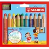 Image de Stabilo Etui De 10 Crayons Woody 3 En 1 Extra Large Avec Taille-crayon