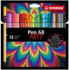 Image de Feutre de coloriage - STABILO - Pen 68 - Étui carton 24 couleurs - Pointe ogive 1 mm - Encre à base deau