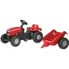 Image de Tracteur à pédales MASSEY FERGUSON avec remorque Rolly Kid - Mixte - Rolly Toys - 3 ans - Rouge et vert
