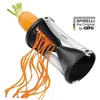Image de Taille-légumes - GEFU SPIRELLI - Noir - Poussoir et deux spirales - Acier inoxydable et plastique
