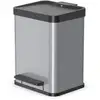 Image de Poubelle À Pédale Oko Duo Plus Taille M 2x9 L Argenté 0622-220 Hailo