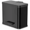 Image de Poubelle À Pédale Oko Duo Plus Taille L 17+9 L Noir 0630-260 Hailo