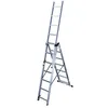 Image de Echelle transformable 3 plans 3x7 échelons 42m/51m en aluminium Hailo Hobby