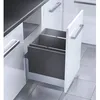 Image de Poubelle encastrable 2 bacs pour meuble coulissant 46L (18+28) Hailo Triple XL