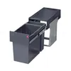Image de Poubelle de cuisine tri sélectif 2 bacs encastrable sous évier 30L (24+7) Hailo Tandem