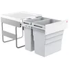Image de Poubelle de cuisine tri sélectif 2 bacs encastrable 50L (30+19) Hailo Easy Cargo